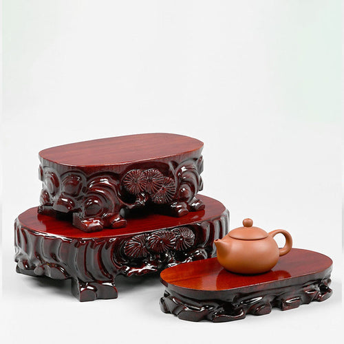 HKM-330707 Redwood and Rare Stone Handcrafted Wooden Base Ornament - Various Sizes Available