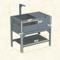 HKM-3308477 Gray Tortoise Habitat with Storage Shelf and Weather Protection for Indoor Use