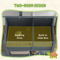 HKM-3308477 Gray Tortoise Habitat with Storage Shelf and Weather Protection for Indoor Use