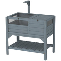 HKM-3308477 Gray Tortoise Habitat with Storage Shelf and Weather Protection for Indoor Use