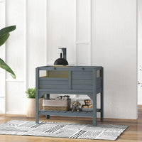 HKM-3308477 Gray Tortoise Habitat with Storage Shelf and Weather Protection for Indoor Use