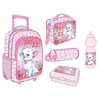 HKM-330899 5-in-1 Travel Trolley Backpack with Wheels for Girls - Versatile School Bag