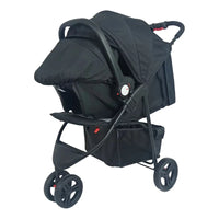 HKM-330963 3-Wheel Foldable 2-in-1 Baby Stroller and Walker with One-Handed Operation
