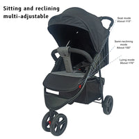 HKM-330963 3-Wheel Foldable 2-in-1 Baby Stroller and Walker with One-Handed Operation