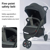 HKM-330963 3-Wheel Foldable 2-in-1 Baby Stroller and Walker with One-Handed Operation