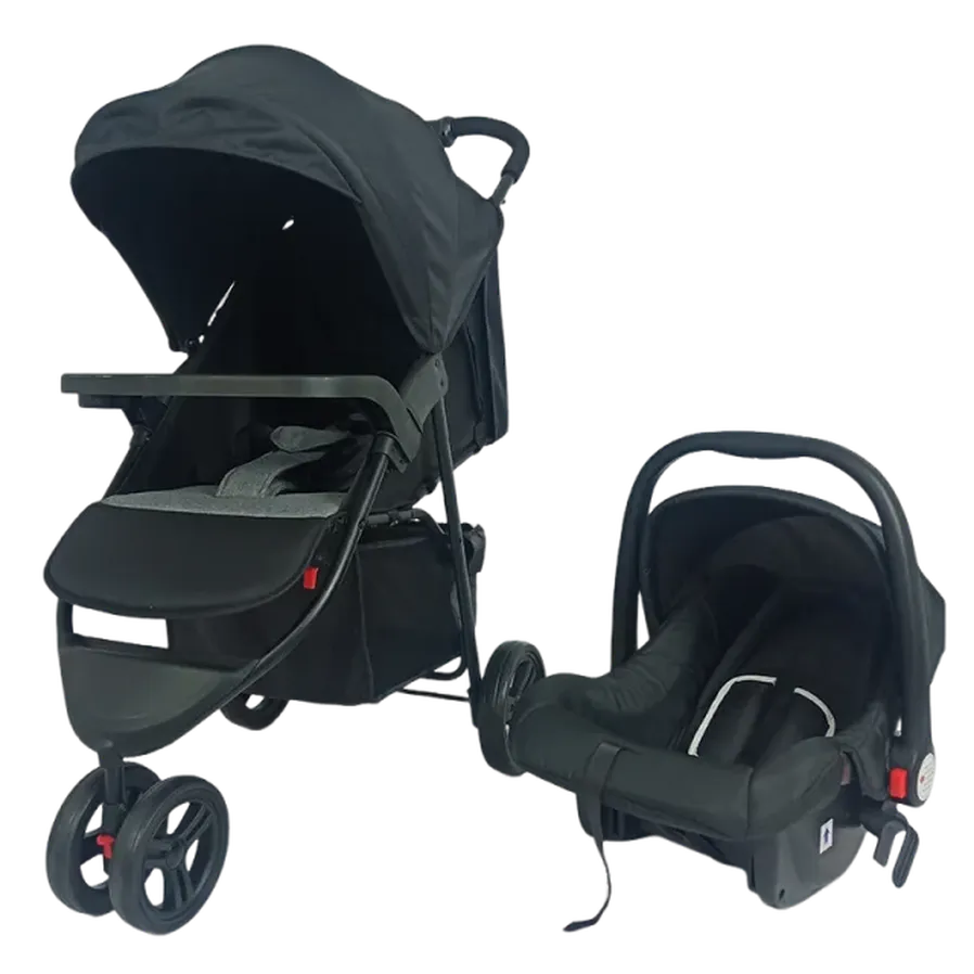 HKM-330963 3-Wheel Foldable 2-in-1 Baby Stroller and Walker with One-Handed Operation