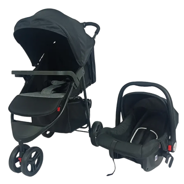 HKM-330963 3-Wheel Foldable 2-in-1 Baby Stroller and Walker with One-Handed Operation