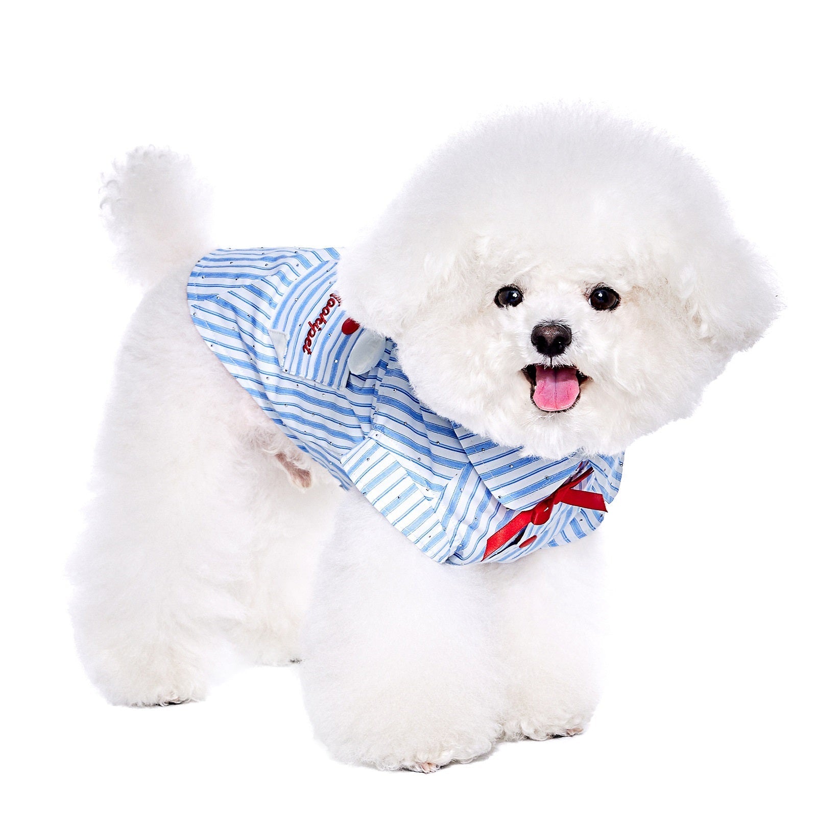HKM-3310397 Cute Blue Summer Thin Shirt for Schnauzer Pets - Casual Wear