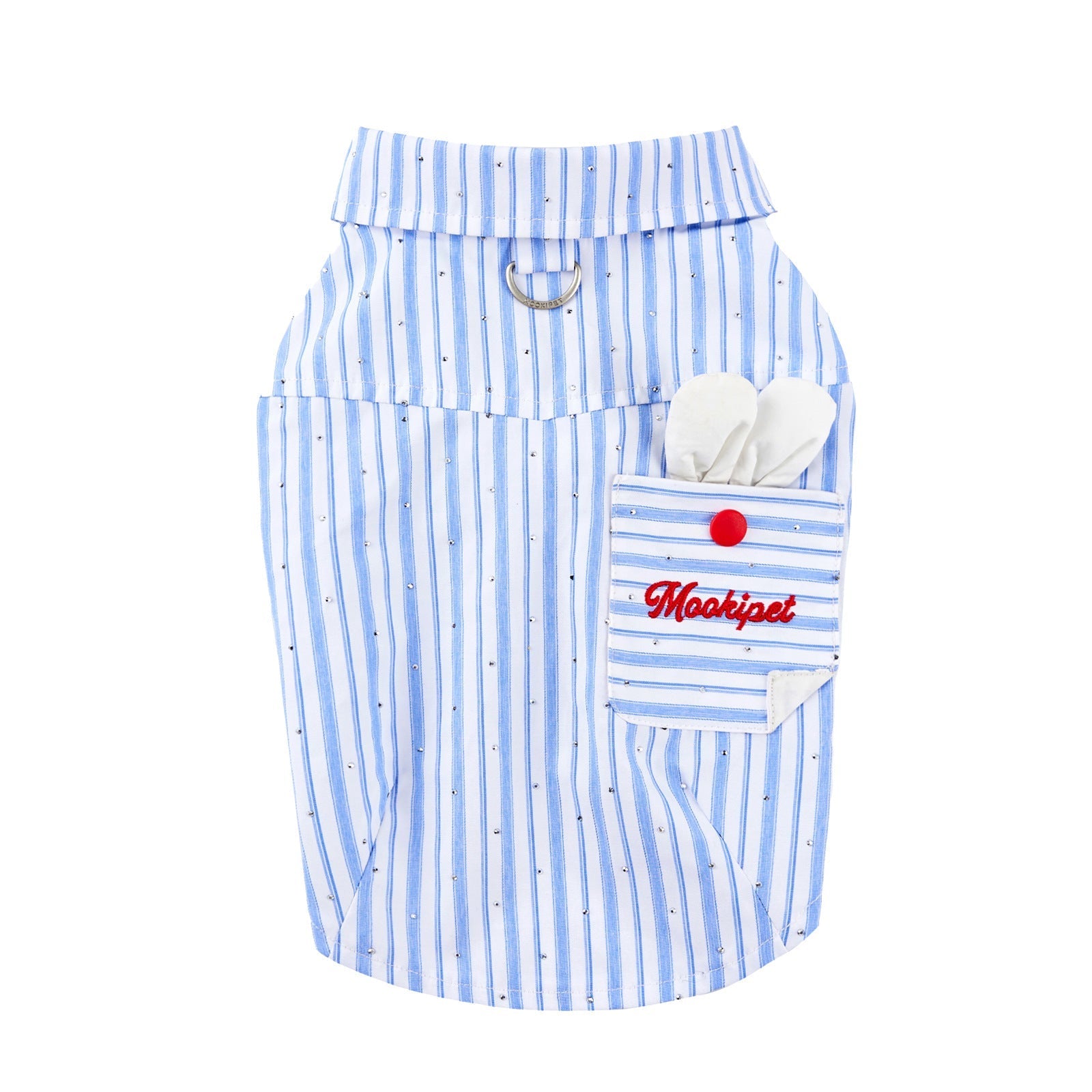 HKM-3310397 Cute Blue Summer Thin Shirt for Schnauzer Pets - Casual Wear