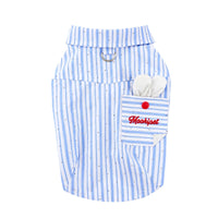 HKM-3310397 Cute Blue Summer Thin Shirt for Schnauzer Pets - Casual Wear