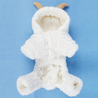 HKM-3311165 Cozy White Velvet Small Dog Teddy Outfit - Four-Legged Clothing for Pets