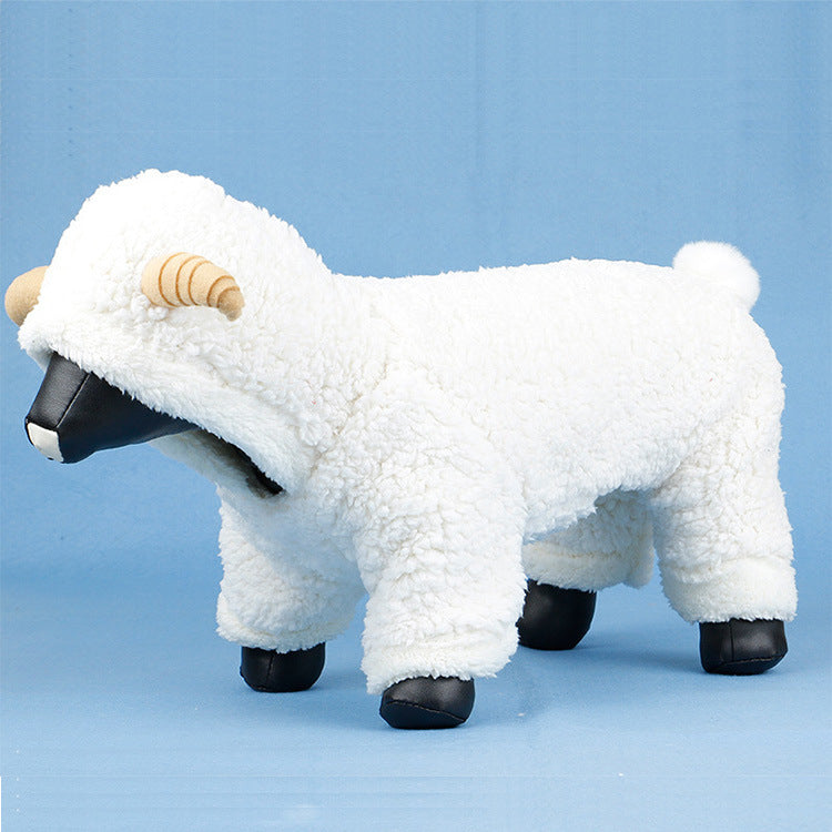 HKM-3311165 Cozy White Velvet Small Dog Teddy Outfit - Four-Legged Clothing for Pets