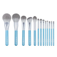 HKM-331155 13-Piece Long Handle Makeup Brush Set with Man-Made Fiber Bristles in Blue