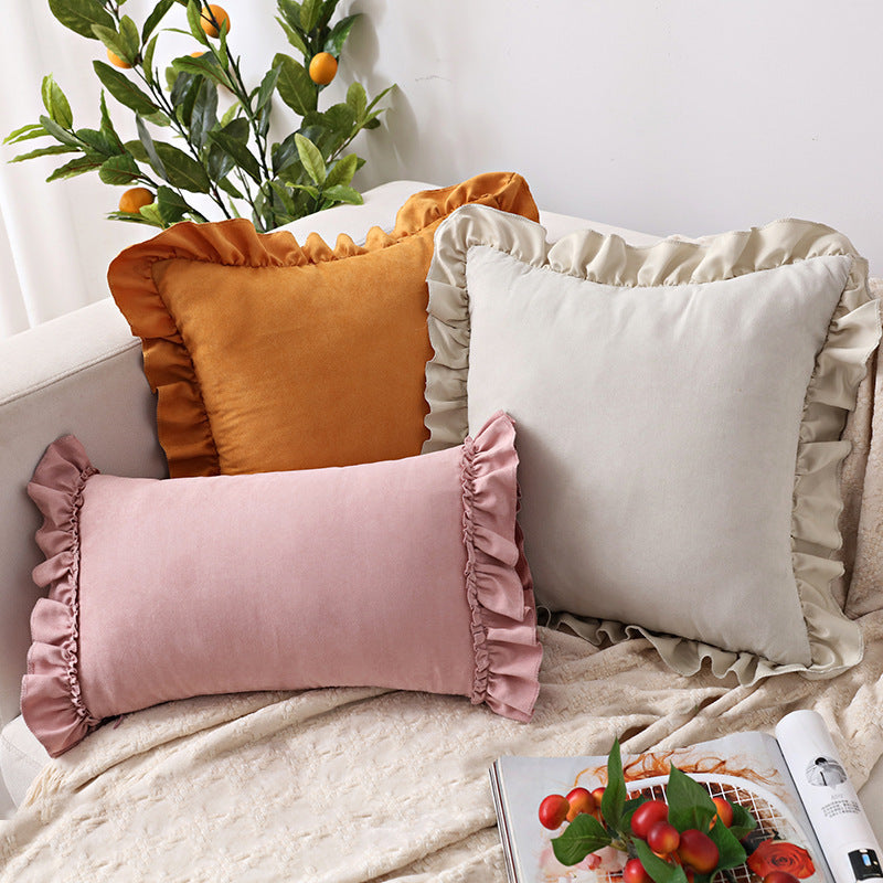 HKM-331155 Suede Small Cushion Pillowcase for Nordic-Style Sofa or Bedside Decor