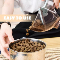 HKM-3312061 Pet Food Measuring Spoon and Scale - Stainless Steel Lightweight Scoop for Precise Portion Control