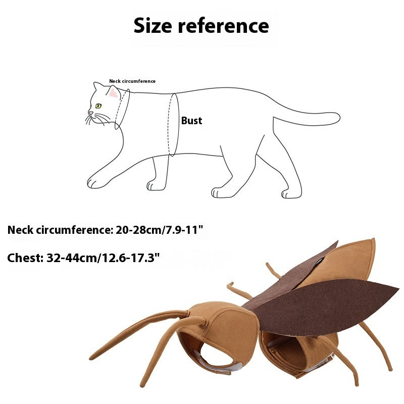 HKM-3312189 Cute Brown Cockroach Pet Costume for Dogs and Cats, Polyester Material