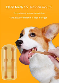 HKM-3312445 Pet Silicone Finger Toothbrush and Three-Piece Toothbrush Set for Cats and Dogs