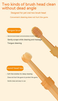 HKM-3312445 Pet Silicone Finger Toothbrush and Three-Piece Toothbrush Set for Cats and Dogs