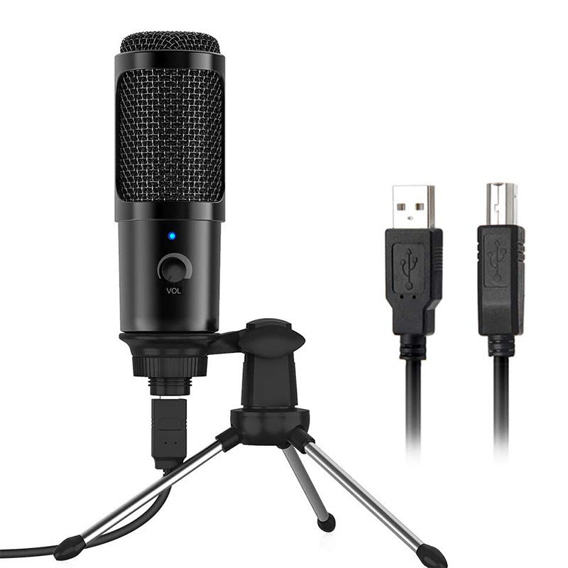 HKM-331283 Wired USB Condenser Microphone for Computer Recording and K Karaoke Sessions