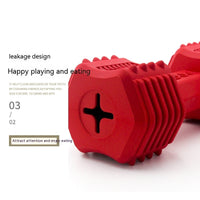 HKM-3313213 Durable Rubber Dog Interactive Molar Toy with Food Leakage Design - Red/Blue