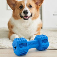 HKM-3313213 Durable Rubber Dog Interactive Molar Toy with Food Leakage Design - Red/Blue