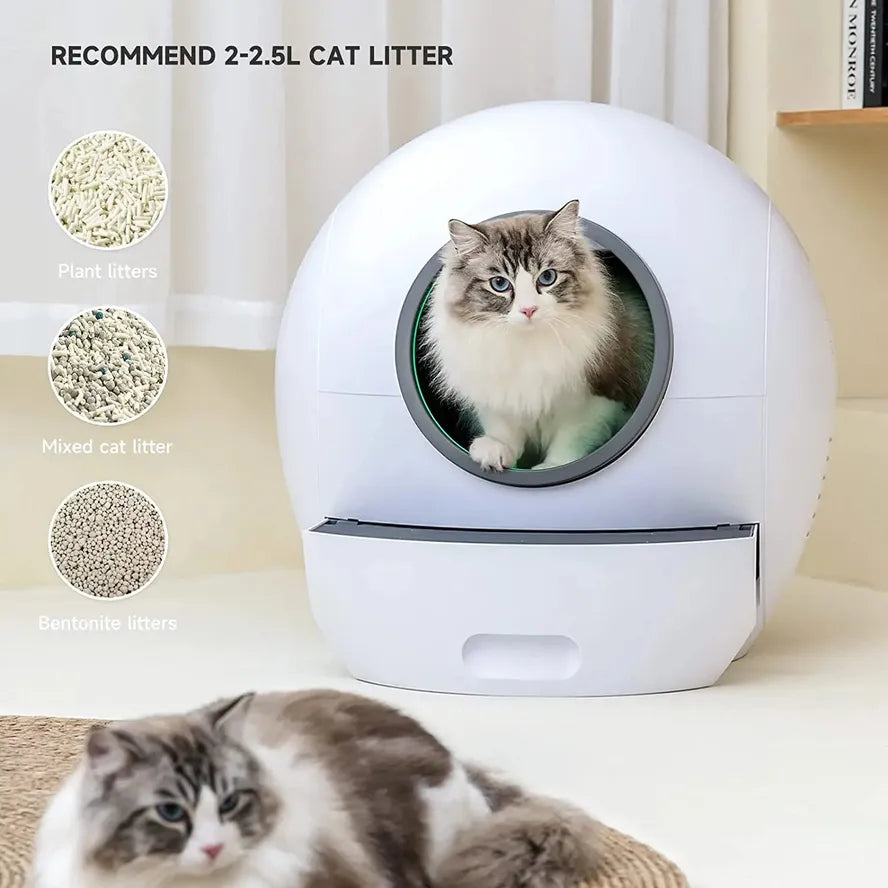 HKM-331539 Intelligent Wifi-Enabled Cat Litter Box with Automated Cleaning System