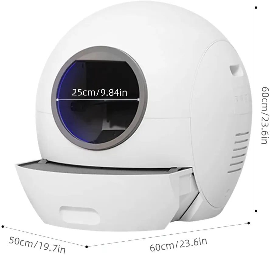 HKM-331539 Intelligent Wifi-Enabled Cat Litter Box with Automated Cleaning System