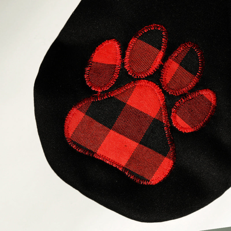 HKM-3315645 Plaid Dog Sweater for Small to Large Dogs - Cozy Polyester Knit in Classic Black