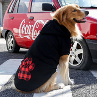 HKM-3315645 Plaid Dog Sweater for Small to Large Dogs - Cozy Polyester Knit in Classic Black