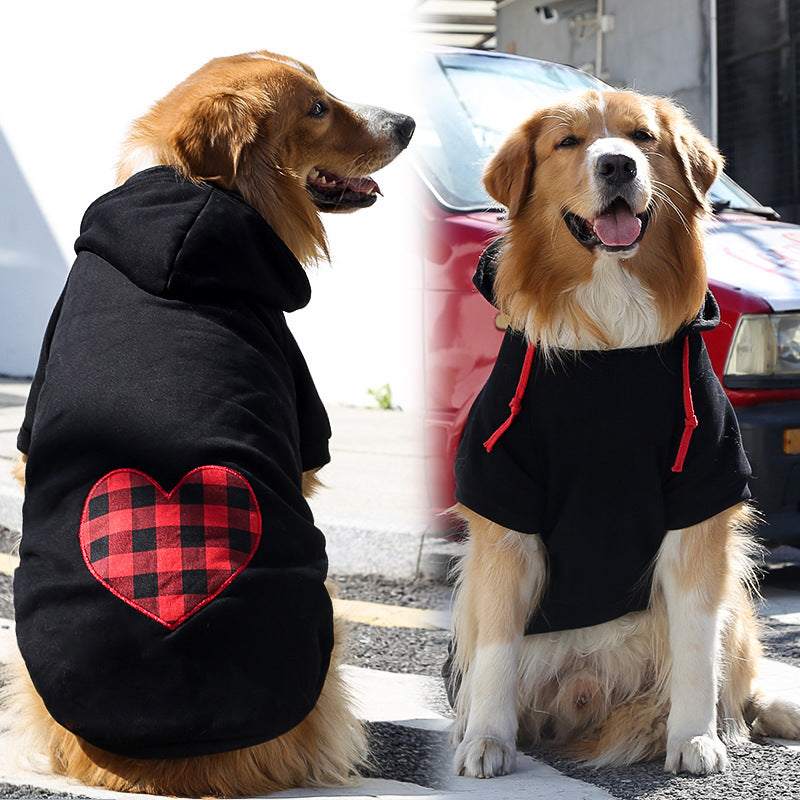 HKM-3315645 Plaid Dog Sweater for Small to Large Dogs - Cozy Polyester Knit in Classic Black