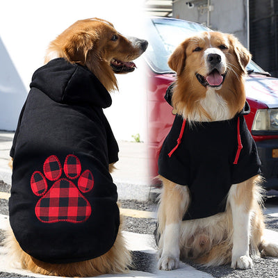 HKM-3315645 Plaid Dog Sweater for Small to Large Dogs - Cozy Polyester Knit in Classic Black
