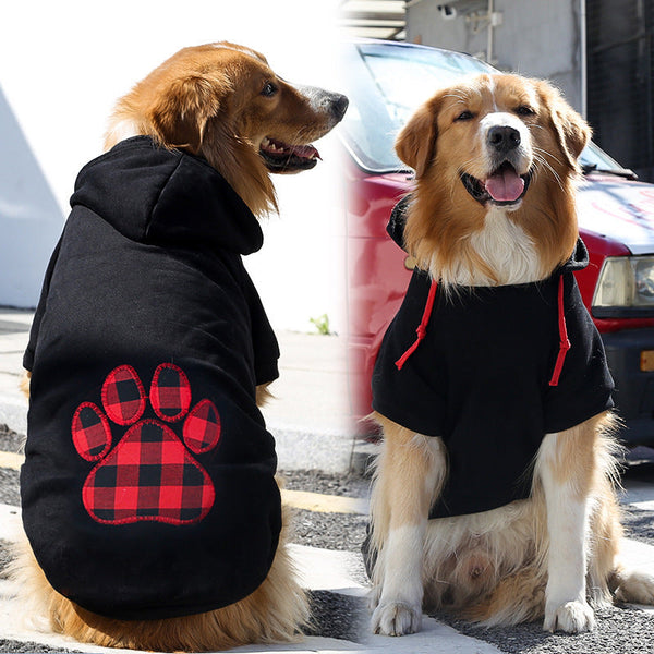 HKM-3315645 Plaid Dog Sweater for Small to Large Dogs - Cozy Polyester Knit in Classic Black