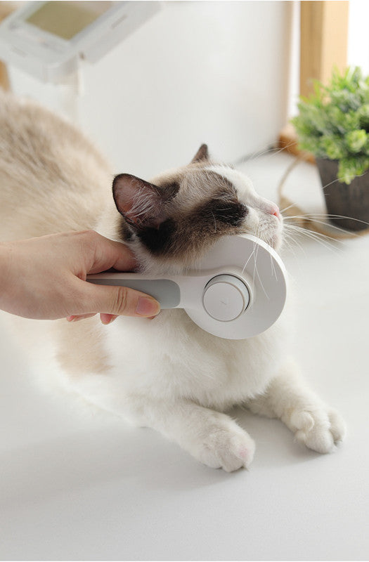 HKM-3316157 Round Handle Self-Cleaning Pet Comb for Gentle Knot Removal
