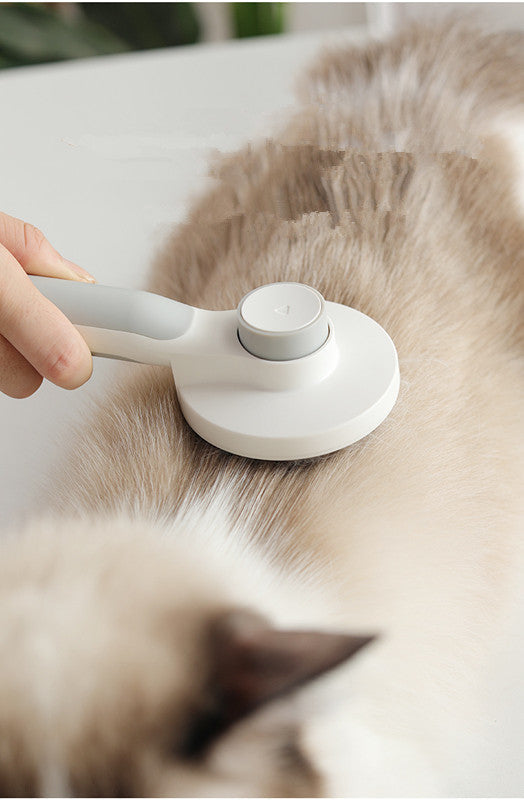 HKM-3316157 Round Handle Self-Cleaning Pet Comb for Gentle Knot Removal