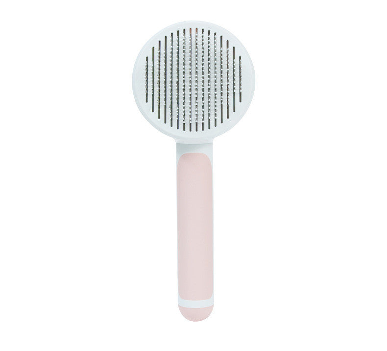 HKM-3316157 Round Handle Self-Cleaning Pet Comb for Gentle Knot Removal