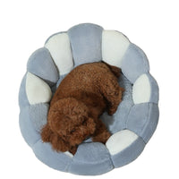 HKM-3317821 Cozy Grayish White Shell Nest for Cats and Dogs - Soft Rabbit Fur and PP Cotton, Warm for All Seasons
