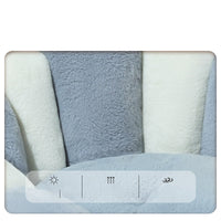 HKM-3317821 Cozy Grayish White Shell Nest for Cats and Dogs - Soft Rabbit Fur and PP Cotton, Warm for All Seasons