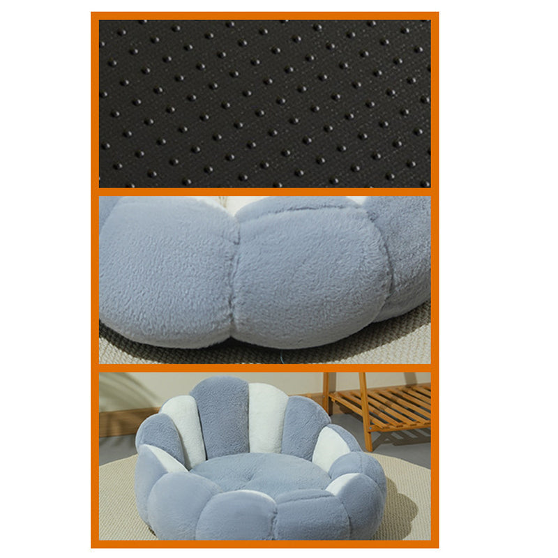 HKM-3317821 Cozy Grayish White Shell Nest for Cats and Dogs - Soft Rabbit Fur and PP Cotton, Warm for All Seasons