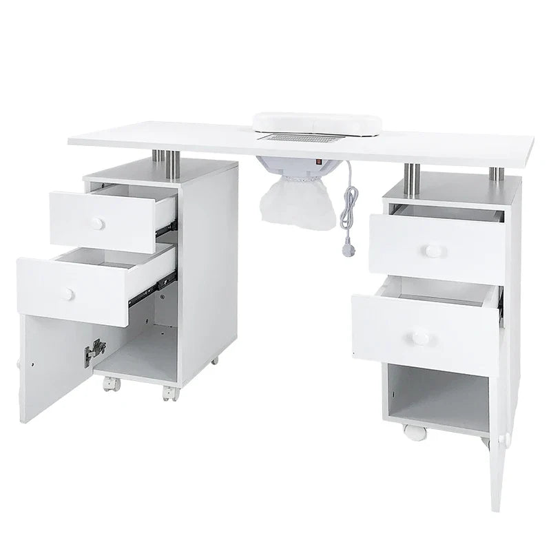 HKM-331795 Professional Multi-Functional Nail Table with Built-in Dust Collector and Storage Drawers