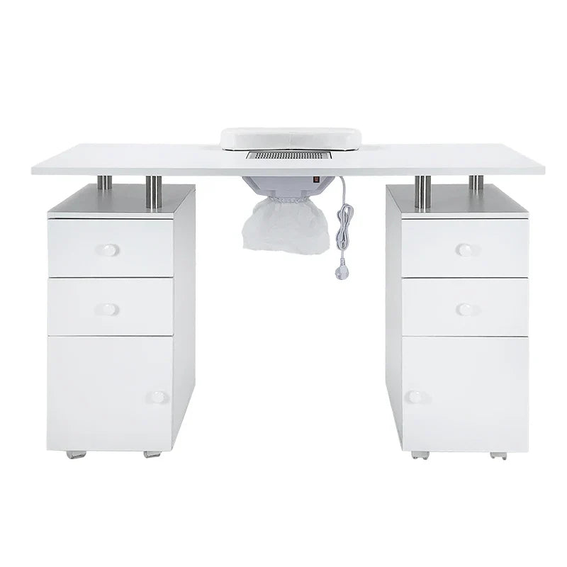HKM-331795 Professional Multi-Functional Nail Table with Built-in Dust Collector and Storage Drawers