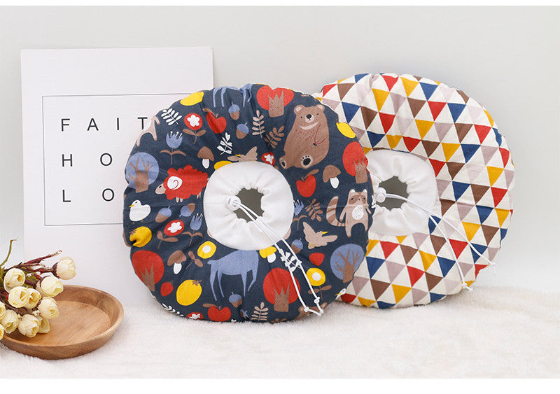HKM-3318333 Cartoon Pattern Anti-Licking Headgear for Cats and Dogs - Cotton Collar for All Seasons