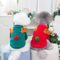 HKM-3318717 Fluffy Winter Jacket for Small Dogs in Christmas Tree and Santa Claus Designs