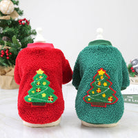 HKM-3318717 Fluffy Winter Jacket for Small Dogs in Christmas Tree and Santa Claus Designs