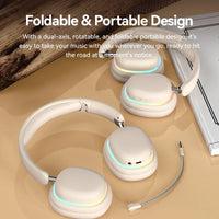 HKM-331923 Wireless Foldable Headphones with Rotatable Mic and BT 5.3 Stereo Earphones