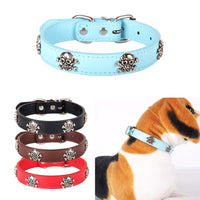 HKM-3320125 Stylish PU Dog Spike Collar in Sky Blue, Red, Coffee, and Black