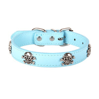 HKM-3320125 Stylish PU Dog Spike Collar in Sky Blue, Red, Coffee, and Black