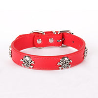 HKM-3320125 Stylish PU Dog Spike Collar in Sky Blue, Red, Coffee, and Black