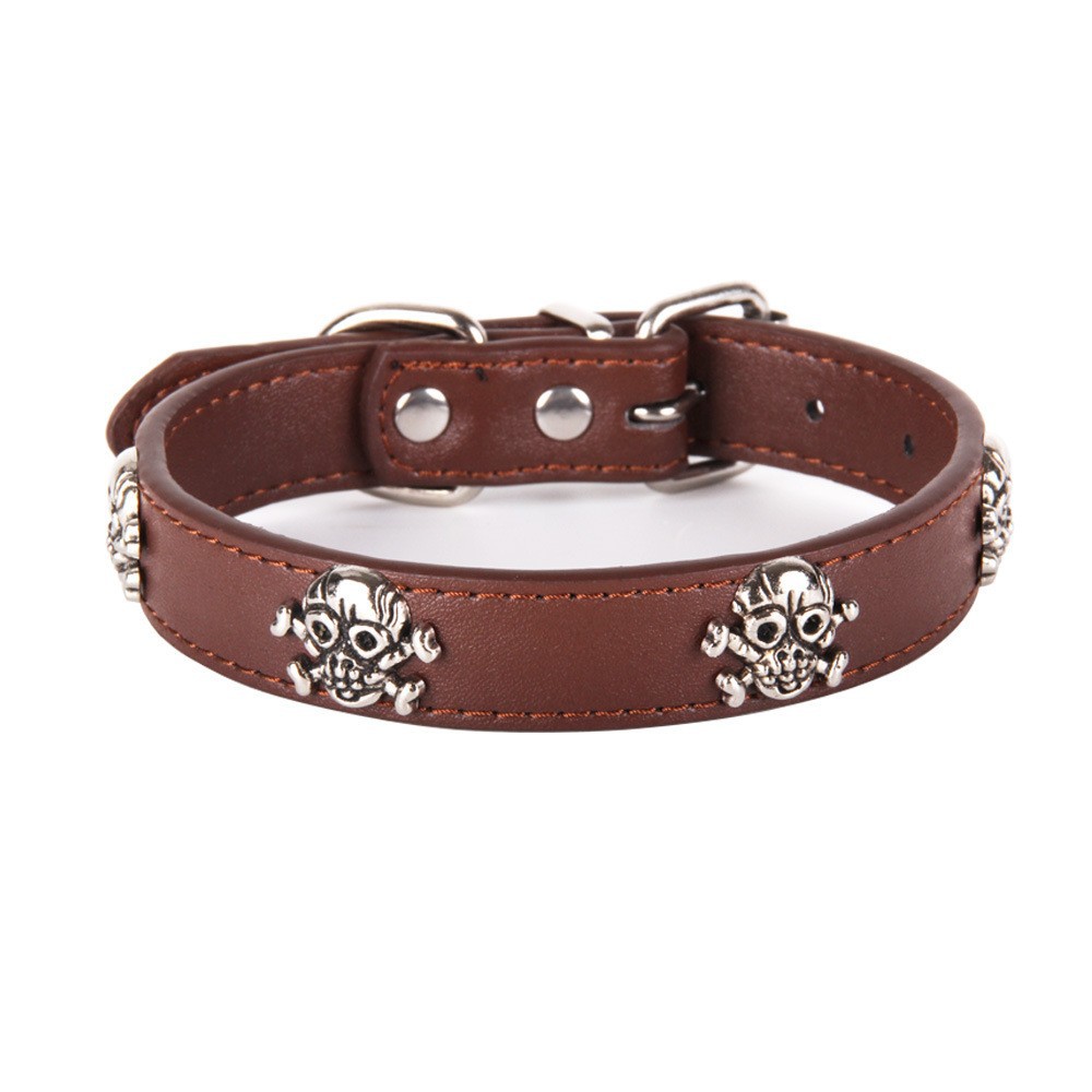 HKM-3320125 Stylish PU Dog Spike Collar in Sky Blue, Red, Coffee, and Black