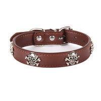 HKM-3320125 Stylish PU Dog Spike Collar in Sky Blue, Red, Coffee, and Black