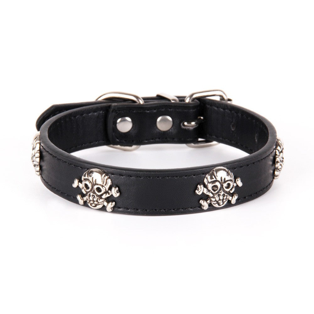 HKM-3320125 Stylish PU Dog Spike Collar in Sky Blue, Red, Coffee, and Black
